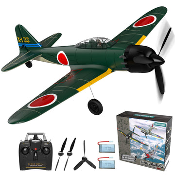 GLUISEUR RC Plane 4 Channel Remote Control Airplanes, 4-CH RC Airplane Ready to Fly Zero-Fighter Radio Controlled Aircraft for B