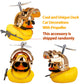 wonuu Rubber Yellow Duck Car Ornaments Cool Duck Car Dashboard Decorations with Propeller Helmet Sunglasses (Dazzling Gold-Yellow G)