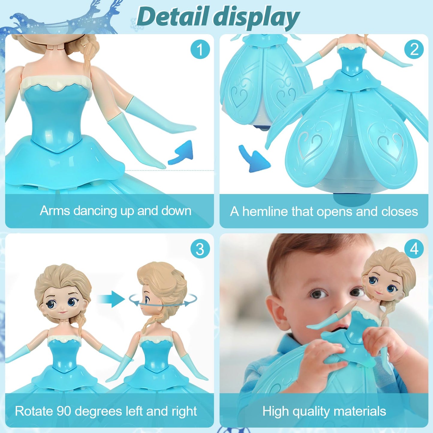 Enchanting Rotating Ice Princess Dancing Robot Toy With Colorful Lights, Music & Interactive Features - A Magical Gift For Child