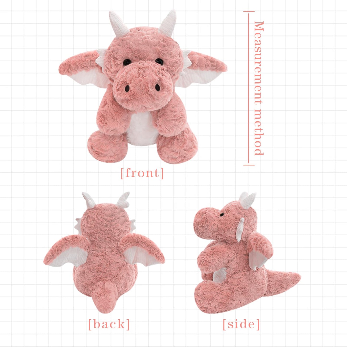 SUSULF Little Flying Dragon - Cute Stuffed Animal Plush Toy - Adorable Soft Dragons Toy Plushies and Gifts - Perfect Present for Kids (Pink 16.53in/42cm)