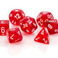 Chessex Manufacturing Chx23074 Red Translucent Dice With White Numbers - Set Of 7