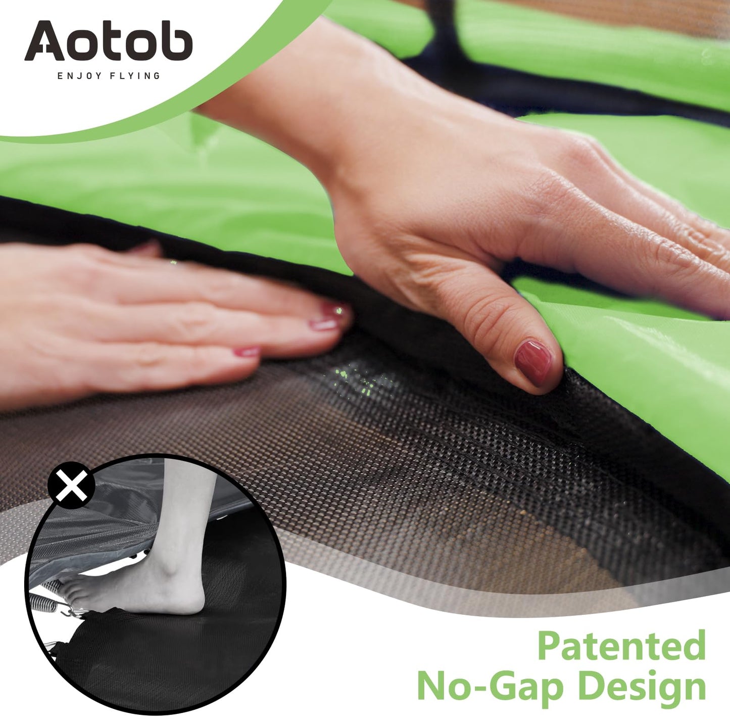 Aotob 7Ft Green Trampoline For Kids Toddler With Enclosure Net &Safety Pad, Mini Trampoline With Heavy Duty Frame Indoor Outdoor