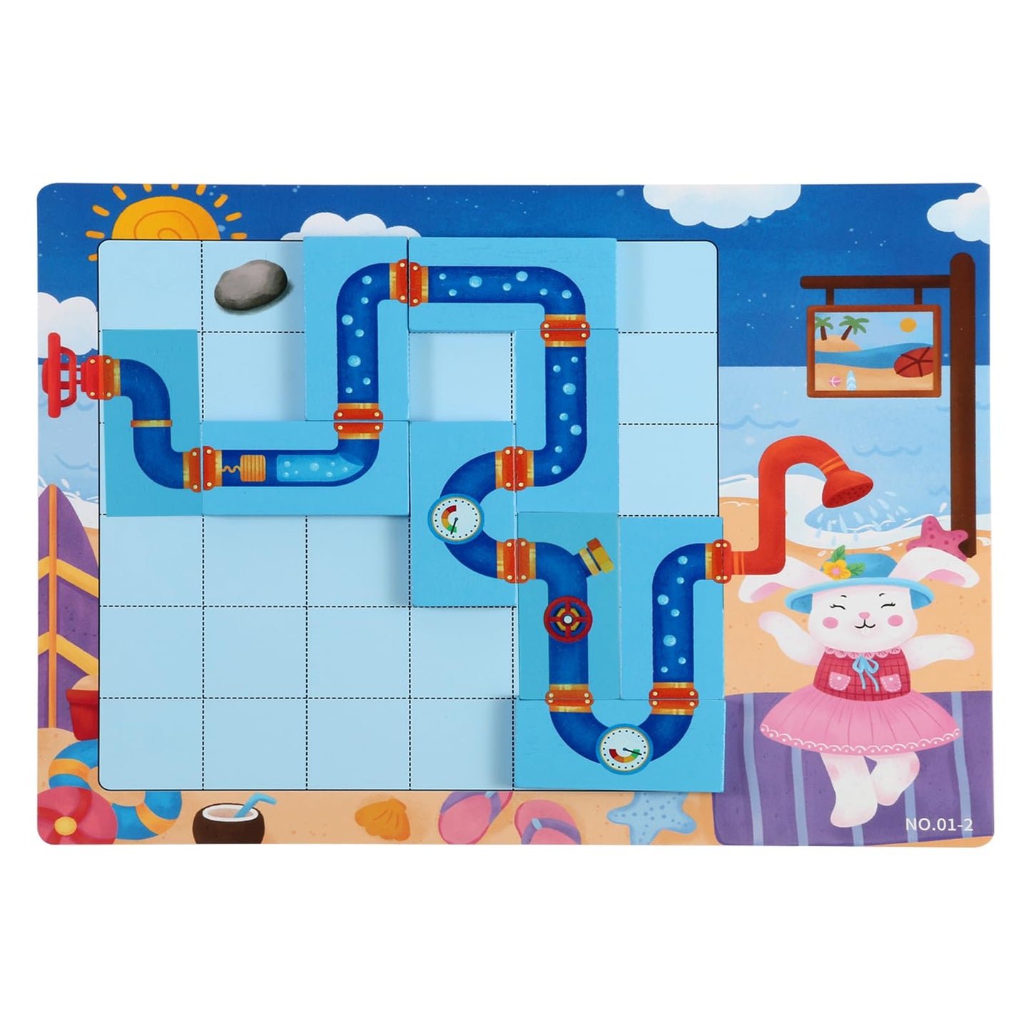 Lewabov Match Pipe Puzzle Board Game,With Game Cards(30Pcs),New Sequence Board Game,Mind Game,Strategy Board Games,Nnovative Woo