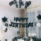 Happy Birthday Balloons Banner, Black Happy Birthday Foil Balloons 16 Inch Mylar Foil Letter Balloons With 8 Pcs Black Silver St