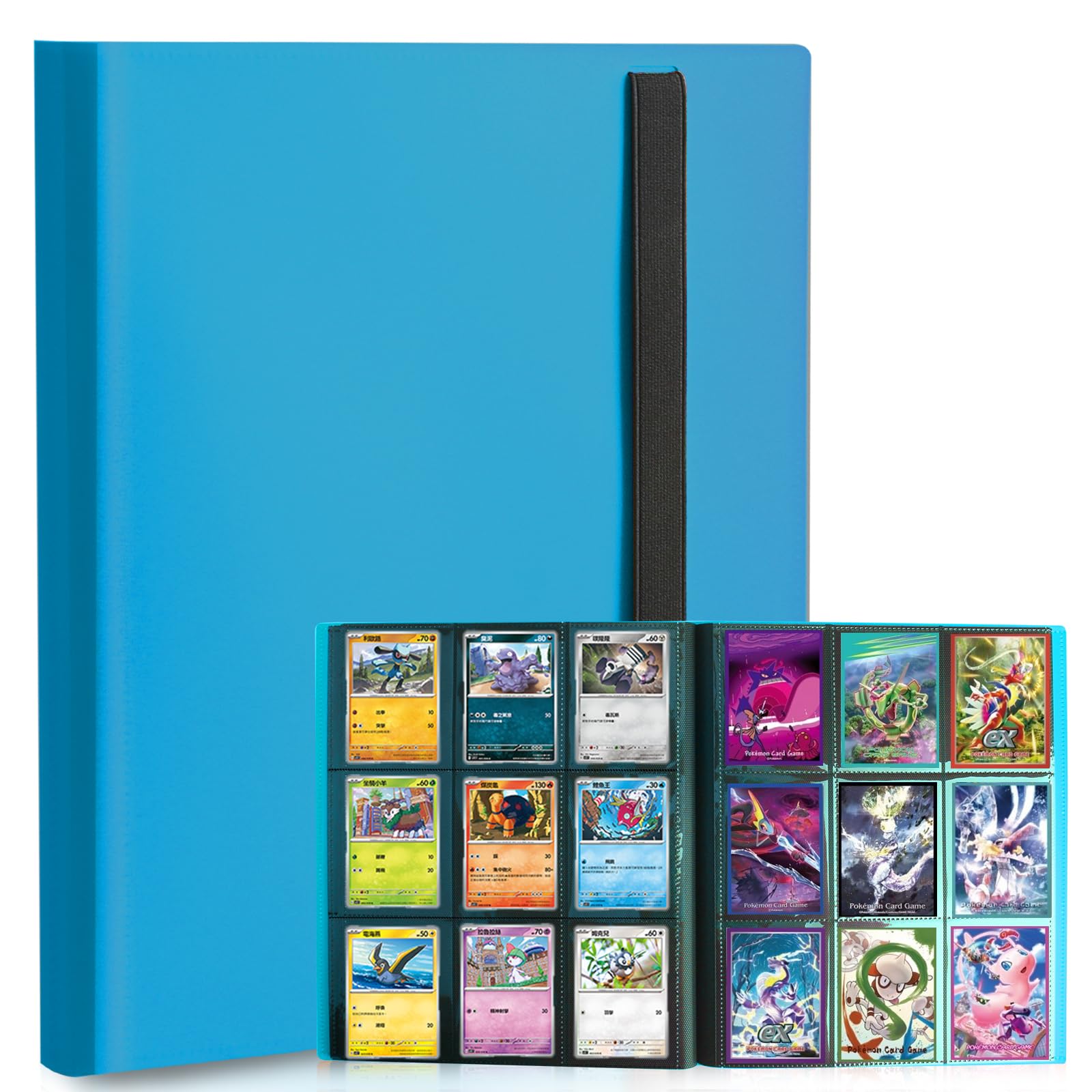 Card Binder  9 Pocket Trading Card Album Folder 20 Pages  360 Card Capacity Sports Card Binder  enhanced Card Binders Compatible with MTG  TCG  Baseball Cards (Mark Blue)