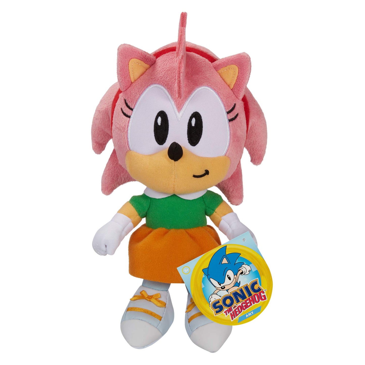 Sonic The Hedgehog 7-Inch Plush Collectible Figure - Amy, Soft Plush Material, Model 400704-24PB