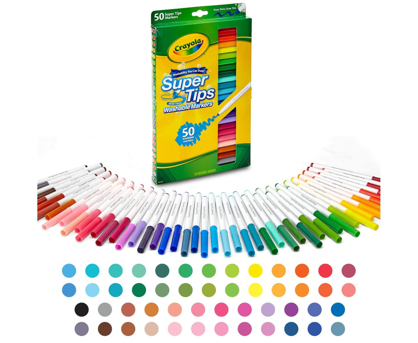 Crayola Super Tips Washable Markers Age 3+ - 50 Count