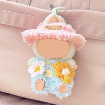QIUTIMIY Clothes for Doll 17cm Doll Clothes 3-Piece-Set Doll Clothes enhanced Doll Outfit with Accessories-Birthday Hat+Bag+Overall(NO Doll Included)
