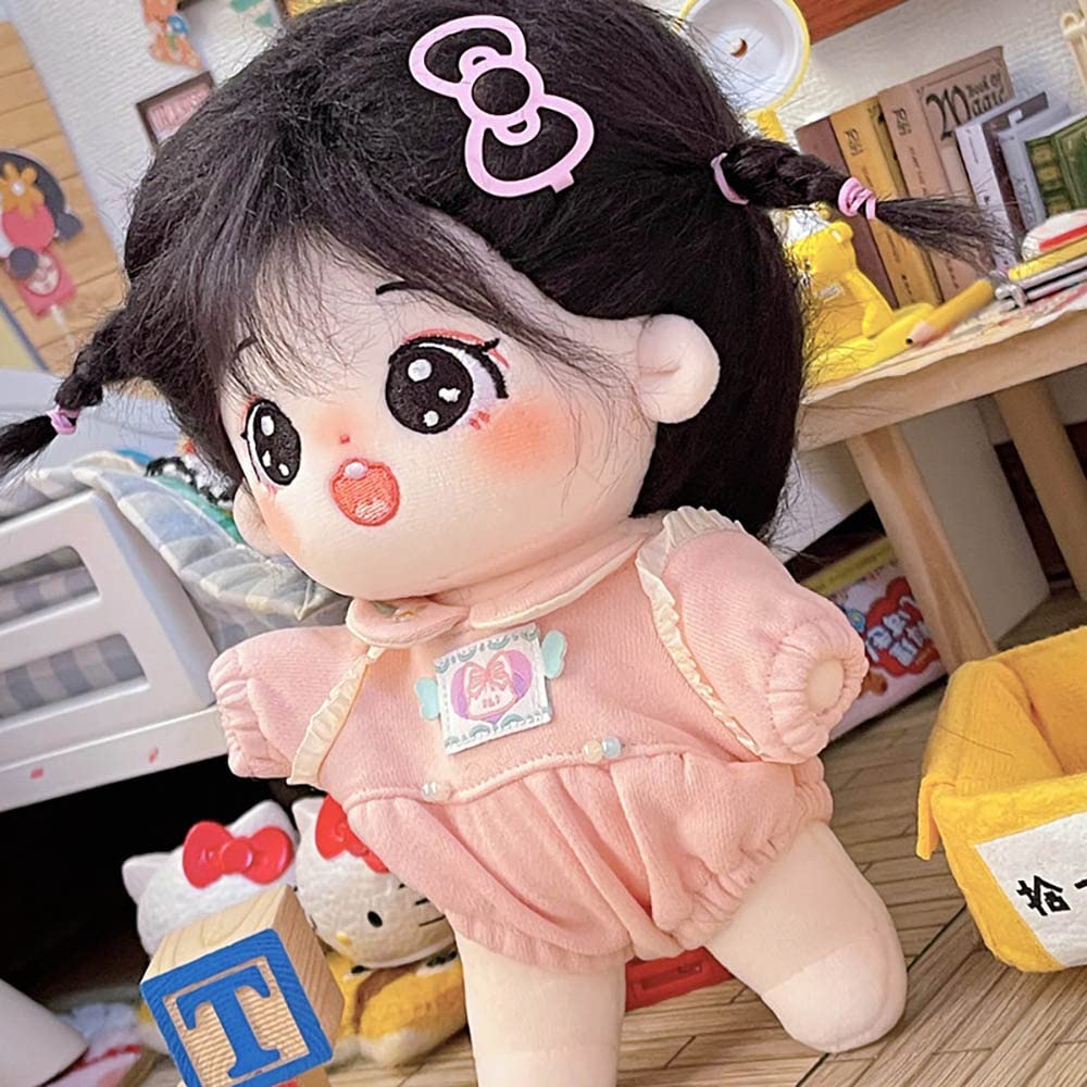 Niannyyhouse 20Cm Plush Doll Girl Humanoid Stuffed Body No Attribute 8'' Normal Body Wearable Clothing Dress Up Gifts (A-14-With