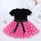 IMEKIS Mouse 6th Birthday Outfit Baby Girls Dress Polka Dots Mini Tutu Headband Six Years Old Cake Smash Photo Shoot Kids Sixth