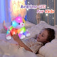 Glow Guards 13'' Rainbow Cat Plush Toy - Light-Up Soft Stuffed Animal Bed Night Light for Toddlers & Kids - Perfect Birthday Gift