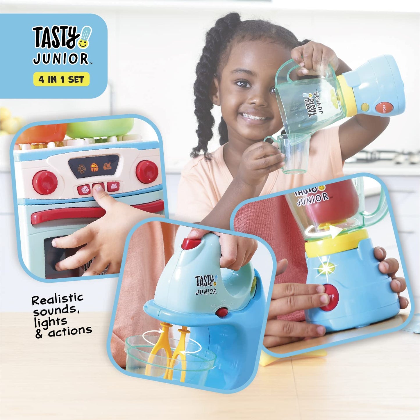 Tasty Junior 4-In-1 Mini Chef Electronic Toy Kitchen Set
