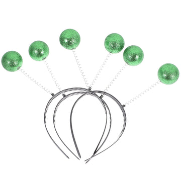 Amosfun 3pcs Green Martian Antenna Headband with Ball Boppers Space Theme Party Aliens Costumn Accessory