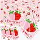Dydamud Strawberry Tablecloth, Strawberry Birthday Decorations 3Pcs Strawberry Table Cloth Waterproof Plastic Berry Sweet One Ta