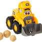 Cattoysofficial Wheel Loader Toy - Interactive Forward & Back Motion, Lights & Sounds, Animated Face - Batteries & Play Rocks In