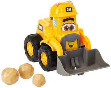 Cattoysofficial Wheel Loader Toy - Interactive Forward & Back Motion, Lights & Sounds, Animated Face - Batteries & Play Rocks In