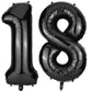 Paticool 18 Number Balloon Black, 40 Inch Large 18/81 Number Foil Mylar Balloons For 18Th Birthday Party Celebration Decorations