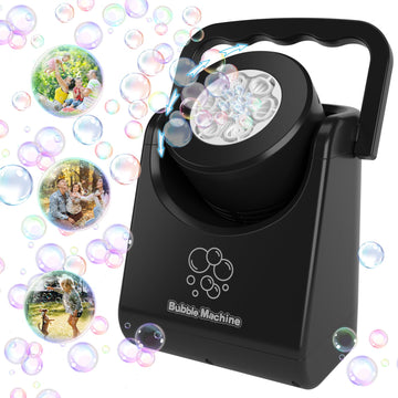 Bubble Machine For Kids Toddlers,Automatic Bubble Blower,Portable Adjustable Angle Bubble Maker,Bubbles Toy For 3 4 5 6 7 Year Old Boy Girl,Outdoor Party Birthday Easter Baskets Stuffers Gifts Black