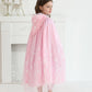 Purfeel Girls Cape For Elsa Dress Up Kids Hooded Cloak Costume Pink 7-10Years