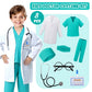 Funsenly Doctor Costume For Kids - 8Pcs Caree Day Kids Scrubs With Lab Coat Dress Up Set, Halloween Costumes For Girls Boys, Tod