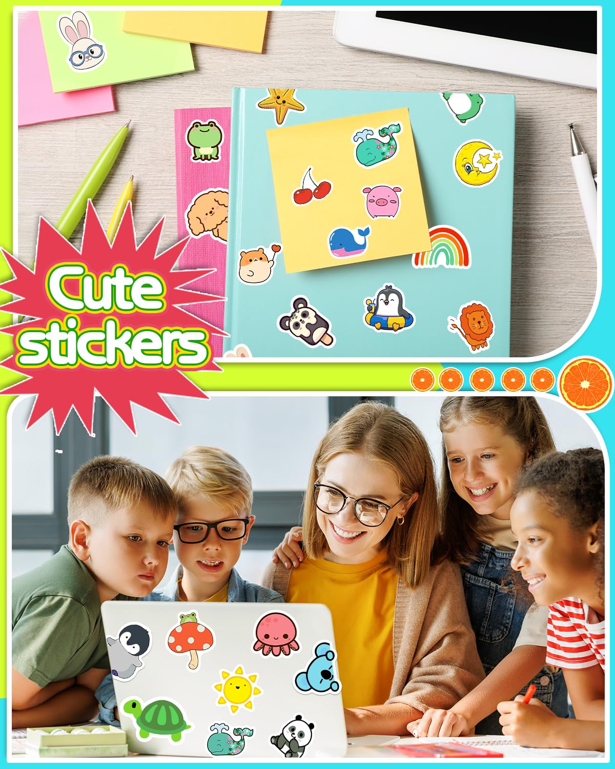 Apakkai 600 Pcs Cute Stickers For Kids, Water Bottle Stickers For Teens, Kawaii Vinyl Phone Laptop Skateboard Animal Waterproof