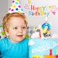 Zi Lan Toy Inspired Game Birthday Candle Cartoon Story Birthday Party Decorations Blue Sky White Cloud and Black Cow Birthday Ca
