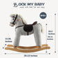 Rock My Baby Rocking Horse Gray, Ride On Pony With Realistic Sound, Wooden Rocking Toy, Rocking Animals, For Boy And Girl Age 2
