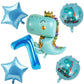 Fi  Flick In 6 Pcs Dinosaur Theme Birthday Decorations 7Th Year Jungle Theme Decoration Cute Baby Dino Foil Balloon Theme For K