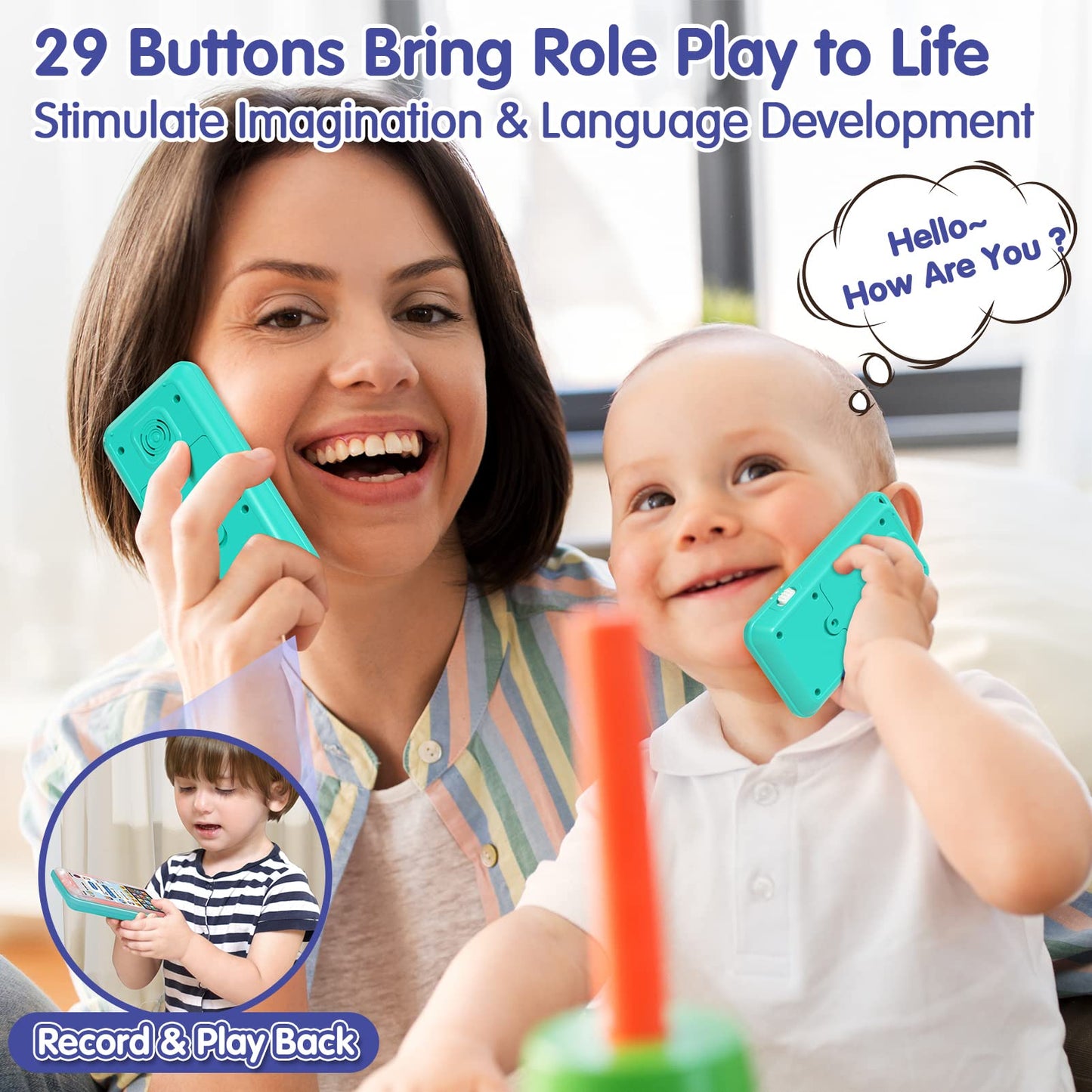 Toys For 1 Year Old Boy Toys, 29 Function Toy Phone Baby Toys 12-18 Months 1 Year Old Toys For 1 + Year Old Boy Baby Toys 6-12 M