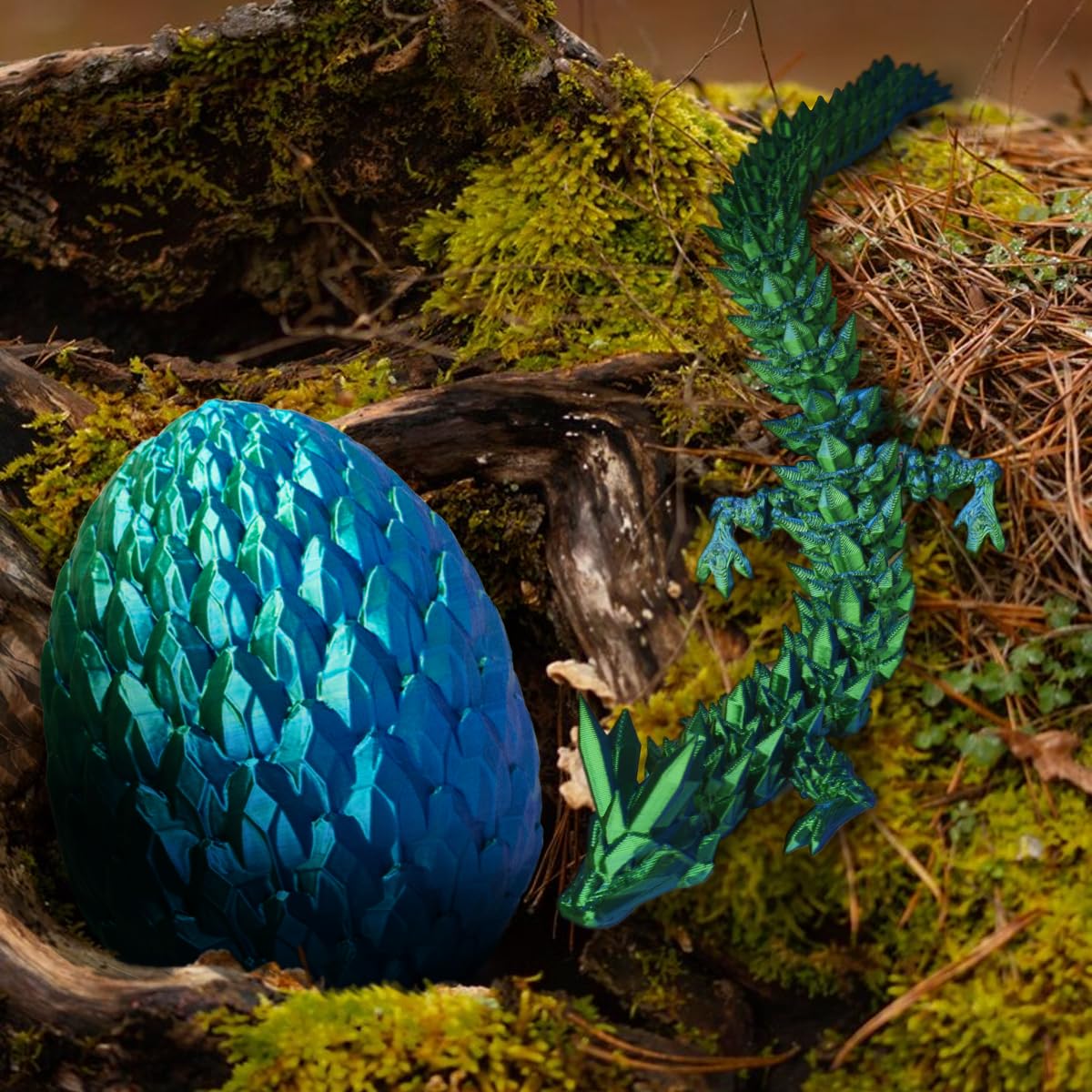ACTICO 3D Printed Dragon Egg, Dragon Eggs with Dragon Inside, Articulated Crystal Dragon Fidget Toy, Dinosaur Eggs Toy, Fidget D