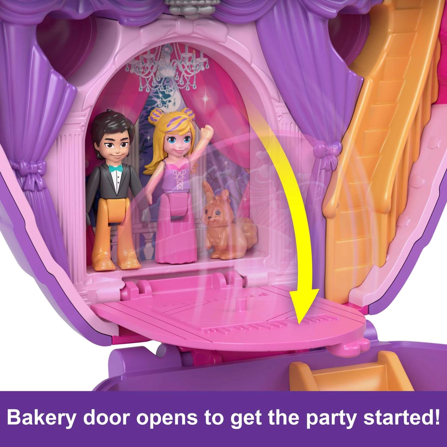 Polly Pocket Compact Playset - Something Sweet Cupcake, 15 Pieces, Multicolor, Includes 2 Micro Dolls & Accessories, Model HKV31
