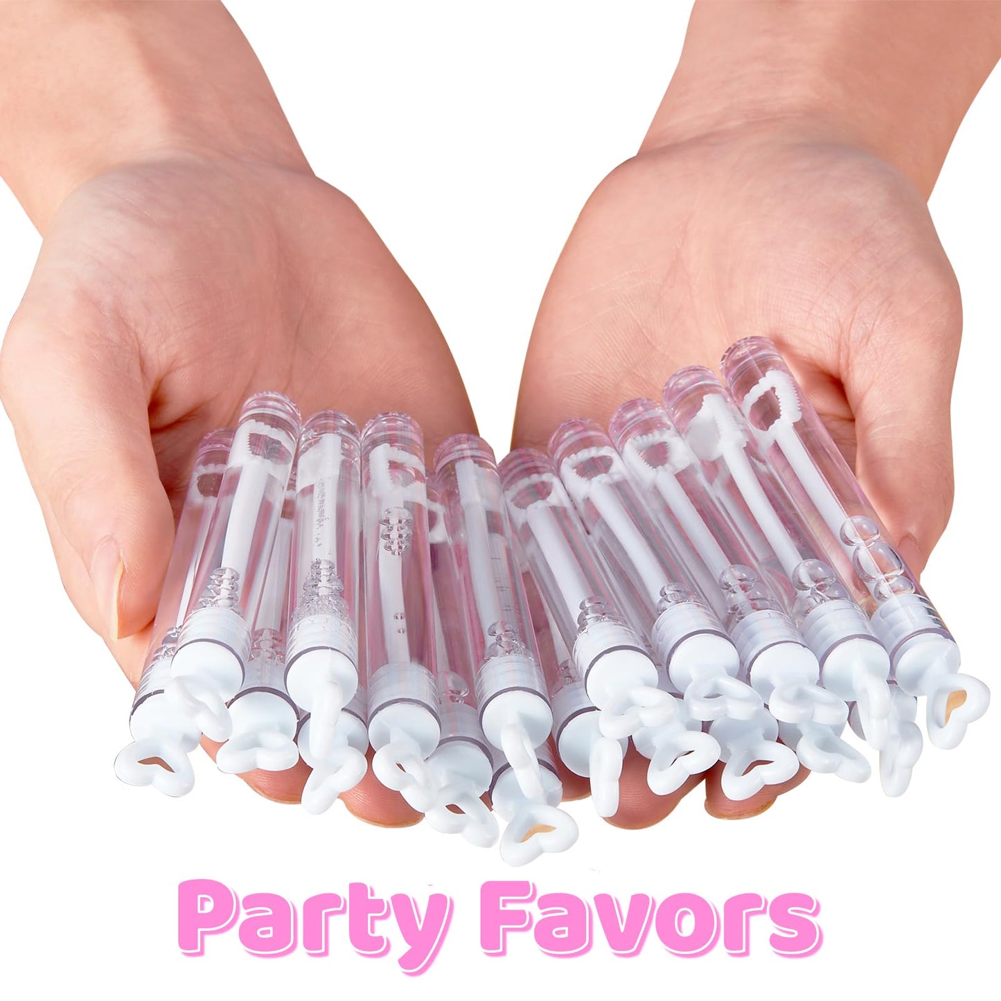 105 Pcs Mini White Heart Bubble Wands Party Favors,Mini Bubble Wands For Weddings,Anniversaries,Valentine'S Day,Celebrations,Eng