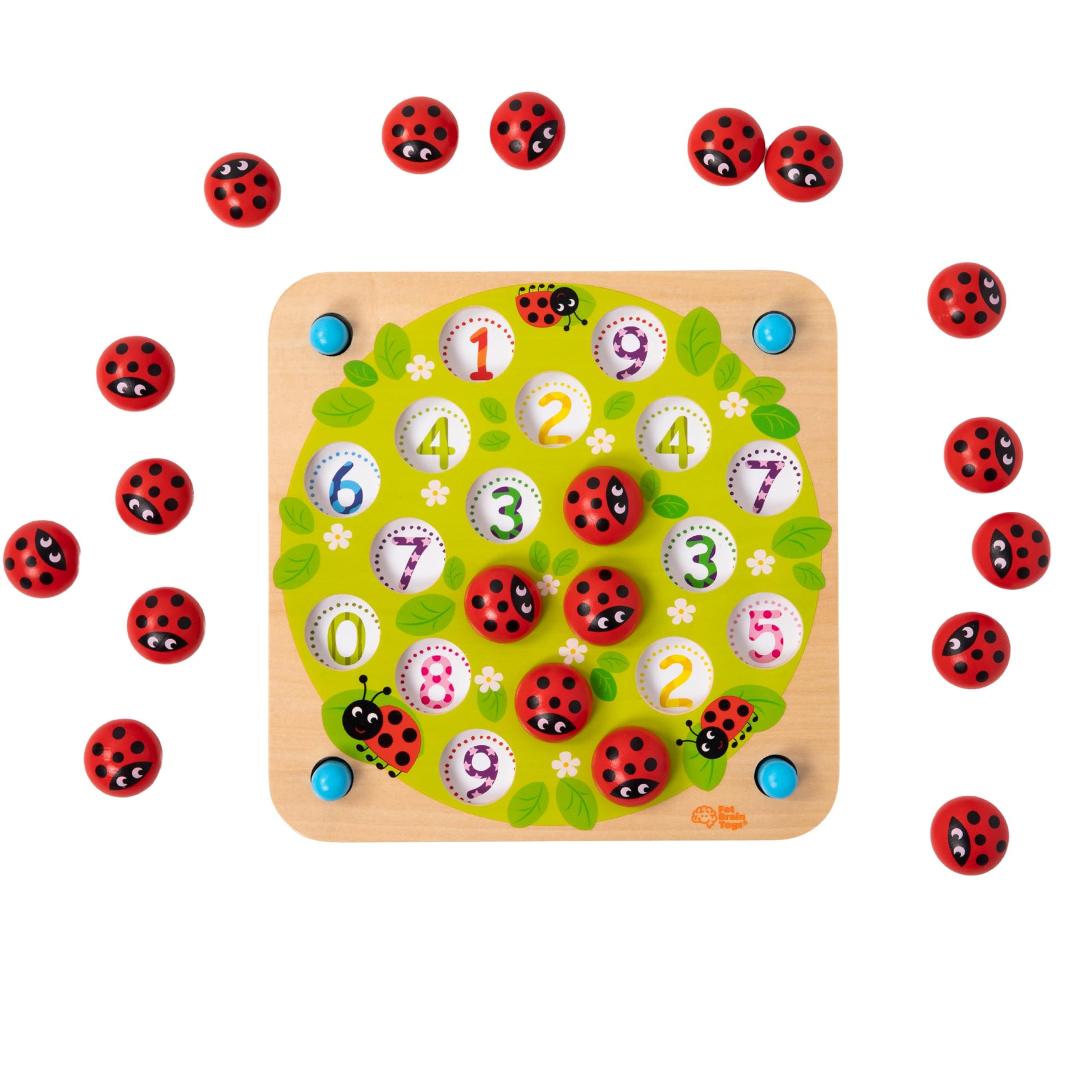 Fat Brain Toys Ladybug'S Garden Toddler Memory Game, Wooden Memory Matching Games For Kids, Preschool Toys