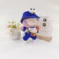 Stylish Adorable 17cm Dolls Clothes  6PCS Doll Outfits Dress-Up with Hat + Top + Pants + Glasses + Shoes + Pendant Accessories (No Dolls) Blue