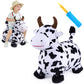 Iplay, Ilearn Bouncy Pals Hopping Cow Horse, Toddler Girl Boy Inflatable Bouncing Animal Hopper Toy, Outdoor Indoor Plush Ride On Bouncer, Baby Birthday Gift 18 Month 2 3 4 Year Old Kid - Cow