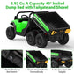 Garvee 24V 4WD 6-Wheel Electric Ride On Dump Truck with Remote Control  2 Seater Kids Dump Truck Toy for Big Kids Ages 3+  Includes Interactive Shovel  Dump Bed  LED Lights & Music Player