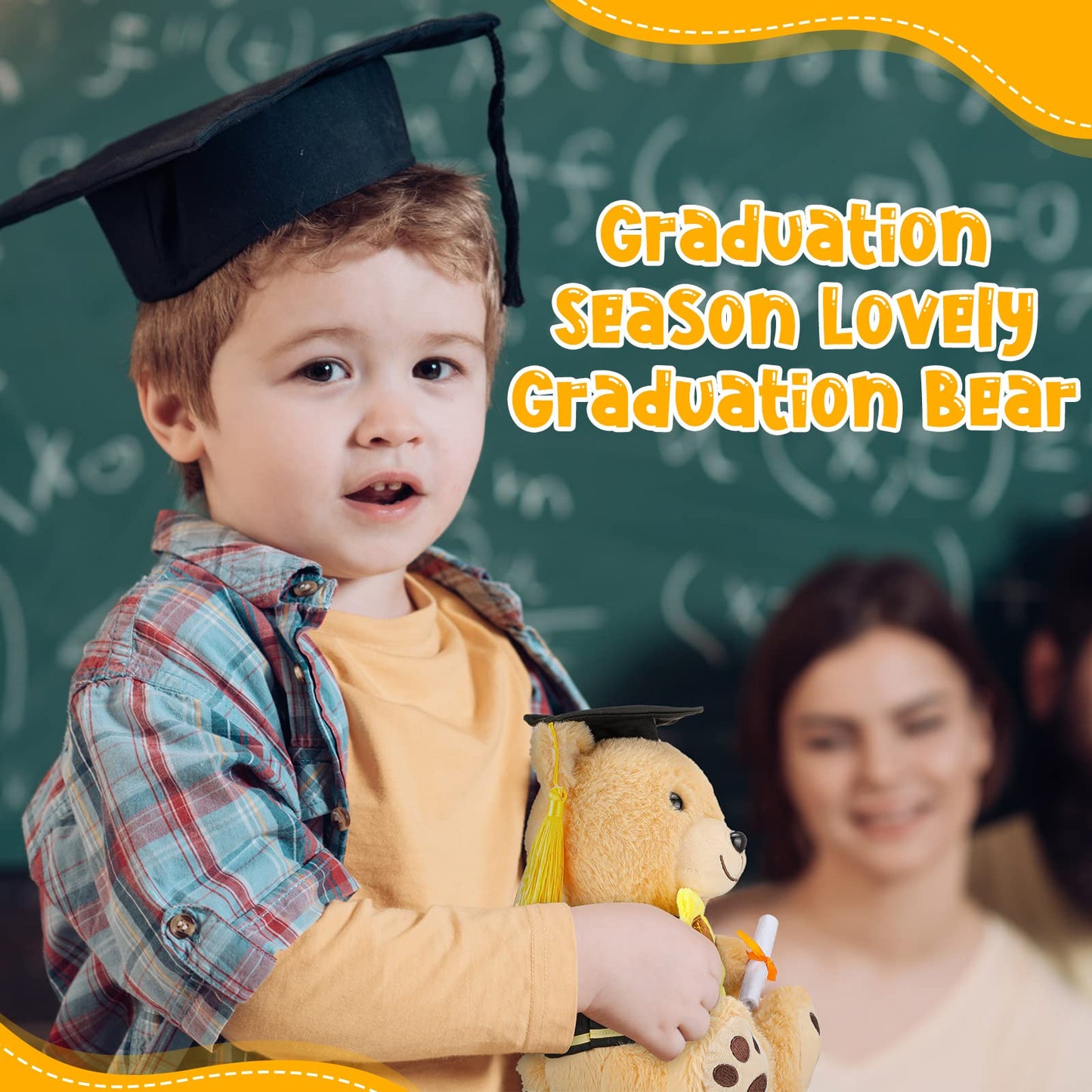 Chalyna 10 Inch Graduation Season Bear Plush Stuffed Animal Stuffed Animal Bear With Graduation Hat, Diploma And Sunflower, Graduation Preschool Kindergarten Gift For Friend, Relatives, Kids