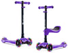Lascoota 2-In-1 Kids Kick Scooter, Adjustable Height Handlebars And Removable Seat, 3 Led Lighted Wheels And Anti-Slip Deck, For