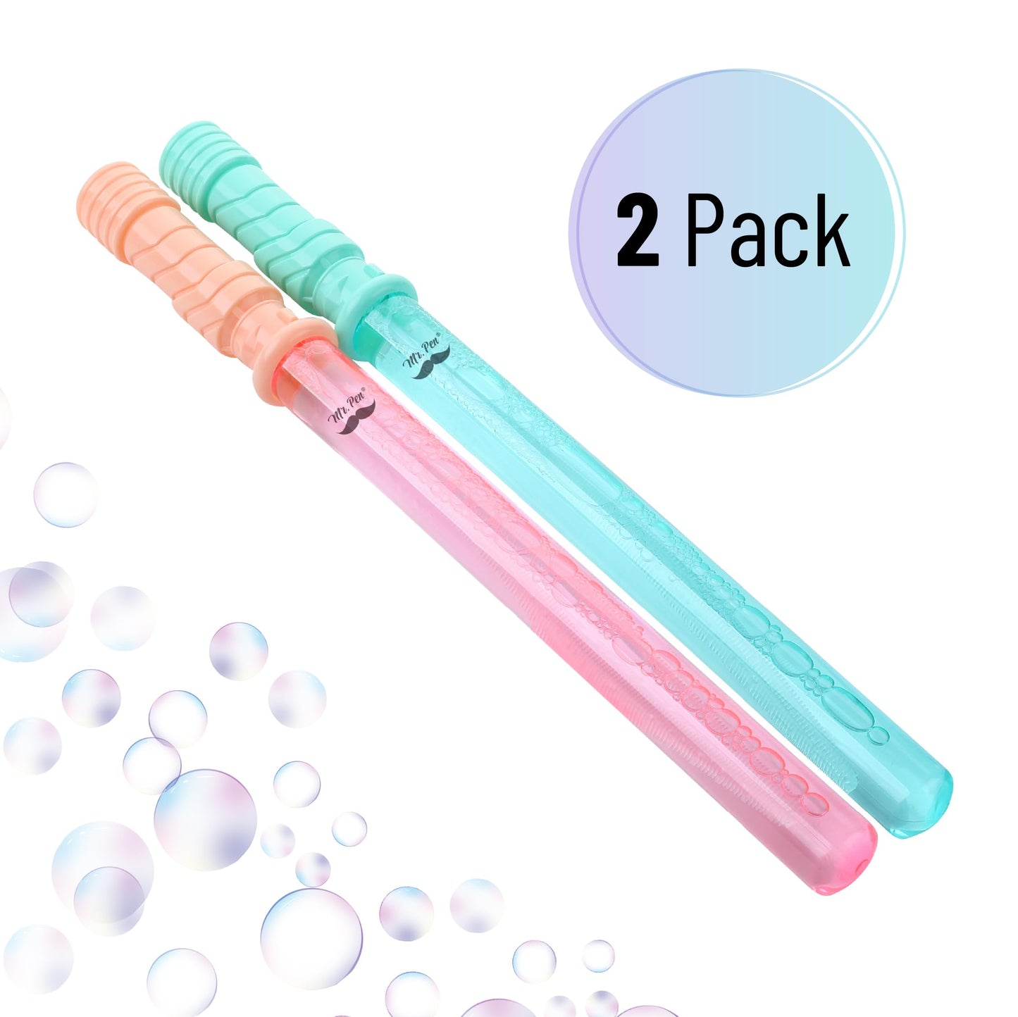 Mr. Pen Bubble Wands, 2 Pack, 14.3 Inches, Foam, Pink - Big Bubble Party Favors for Kids