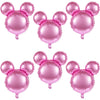 6 Pcs Mouse Head Balloons, 24'' Mouse Mylar Balloon Jumbo Mouse Head Aluminum Foil Balloons For Birthday Party Decorations Baby Shower Supplies Party Favors (Pink)