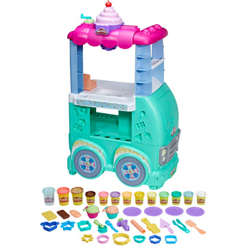 Play-Doh Kitchen Creations Sweet Snacks Food Truck Toy Kitchen Playset For Kids, 12 Modeling Compound Cans, Preschool Toys For 3 Year Old Girls & Boys & Up (Amazon Exclusive)