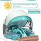 Kalolary Baby Pool Float with Canopy, Foam Swim Trainer for Infants 3-24 Months, Green Forest