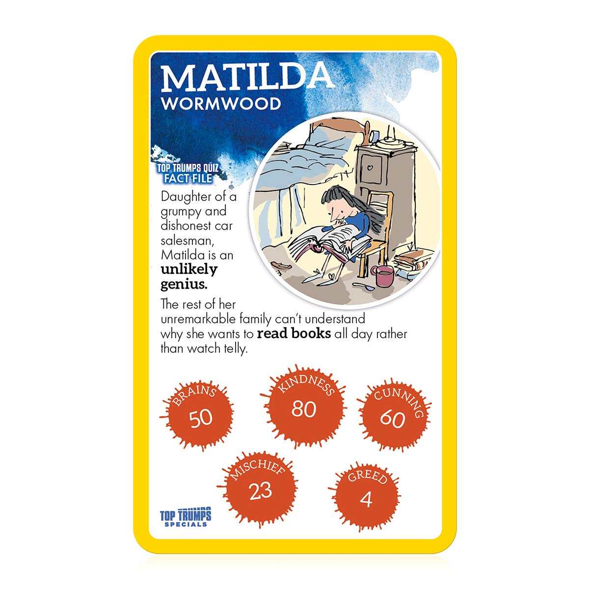 Top Trumps Roald Dahl Vol.1 Specials Card Game  Play with gloriumptious Characters from Matilda  The BFG  Charlie and The Chocolate Factory and Willy Wonka  Gifts for Boys and Girls Aged 6 Plus