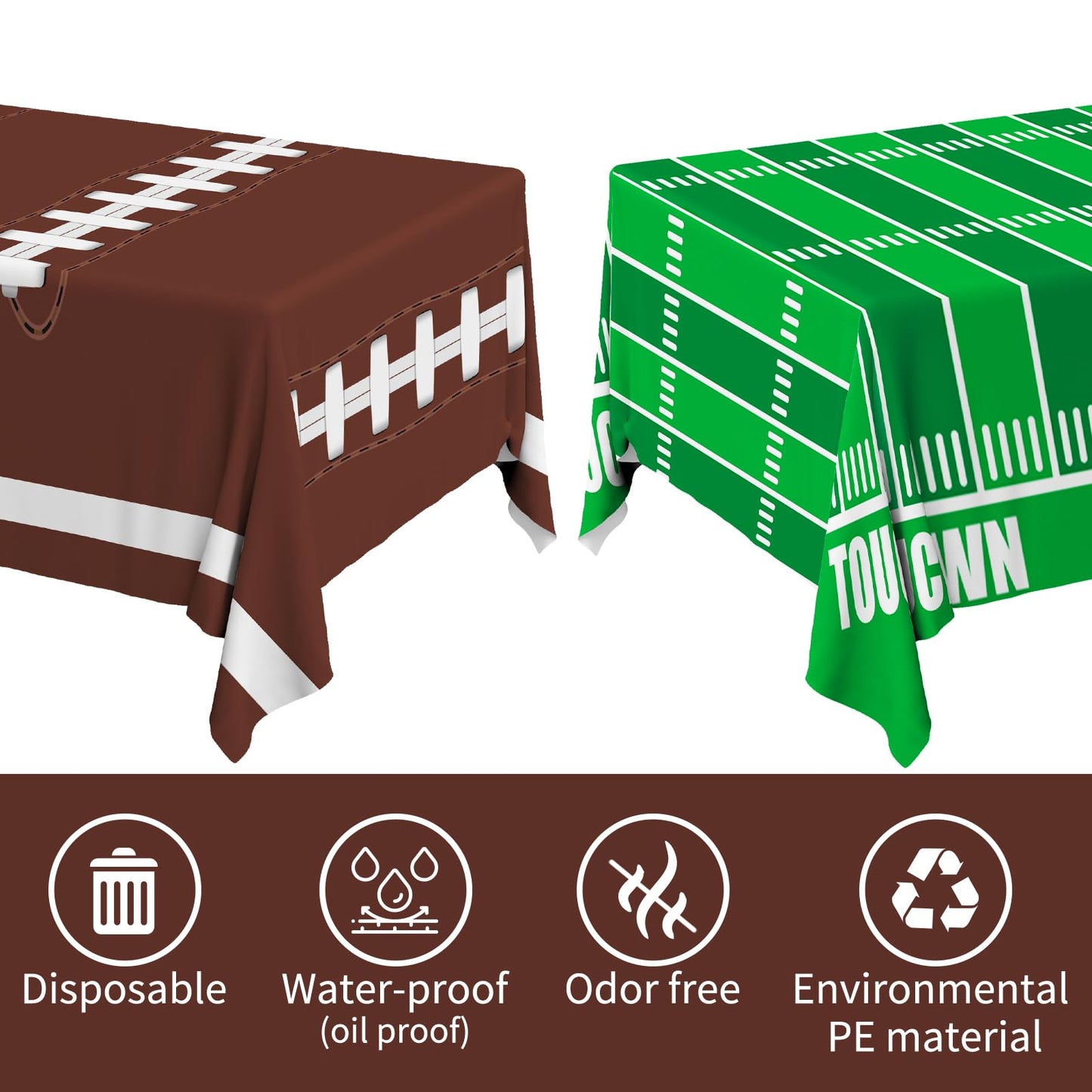 Football Party Decorations Disposable Tablecloth Plastic Touchdown Table Cover For Birthday Party Football Party Games Decoratio
