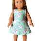 Matching Doll & Girls Flower Unicorn Dresses Fit 18' American Girls Clothes