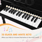 Goplus 30-Key Classical Kids Piano, Mini Grand Piano Wooden Learn-To-Play Musical Instrument Toy With Bench, Piano Lid, Music Rack, Gift For Boys Girls Aged 2+ Baby Tollder (4 Straight Leg-Black)