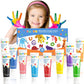 Funto Washable Finger Paint for Kids, Safe & Non-Toxic Finger Painting for Toddlers 1-3, Bath Paint, Toddler Art Painting Suppli
