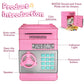 ATM Piggy Bank for Kids Girls, Coin Bank with Safe Password, Electronic Mini ATM Coin Bank with Auto Scroll Paper Money, Kids Pi