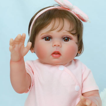 Scom Lifelike Reborn Baby Dolls - 18 Inch Anatomically Correct Silicone Baby Girl, Realistic Dolls Girl With Full Body Vinyl, Ne
