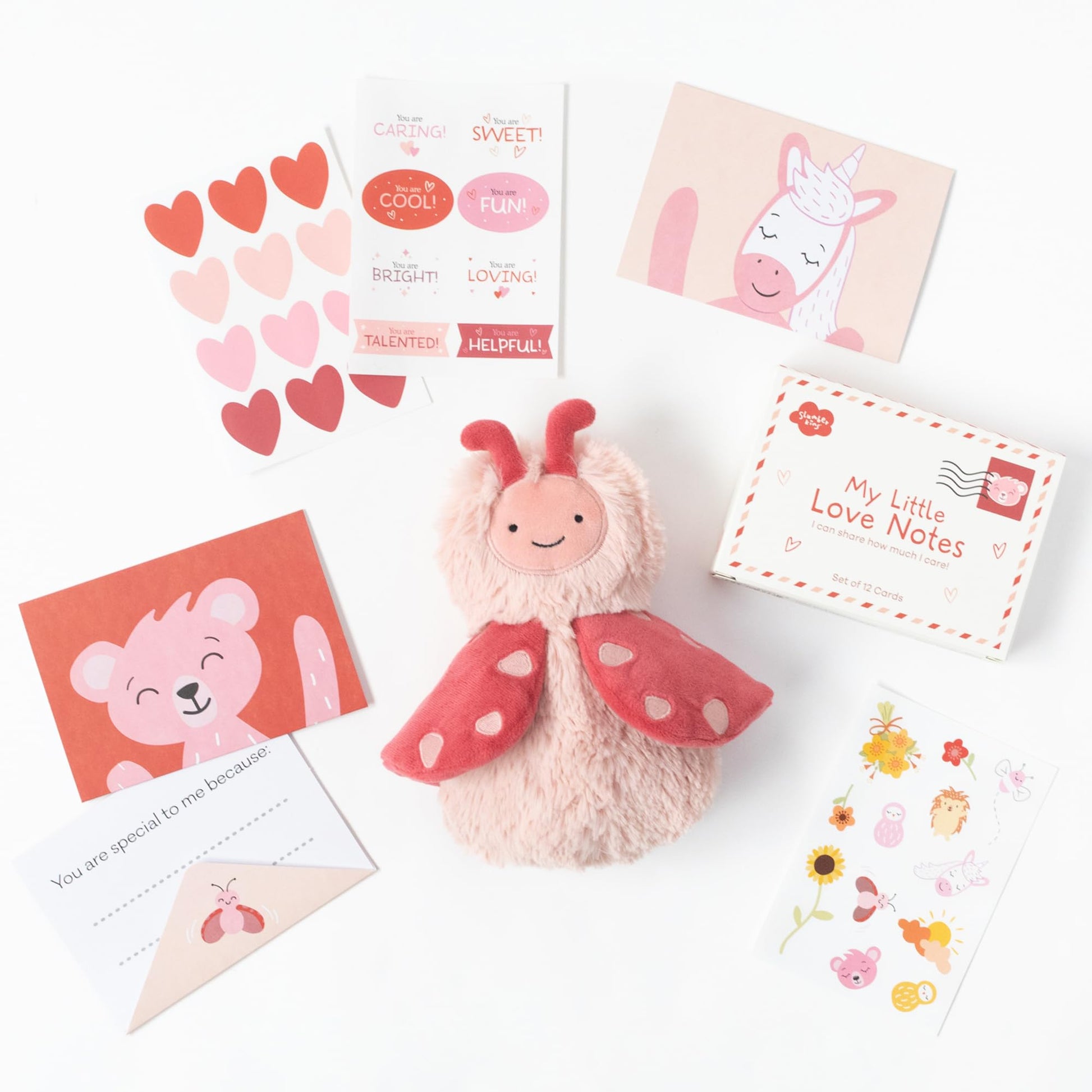 Slumberkins Lovebug'S Love Notes Bundle | Lovebug Mini Plush Stuffed Animal & My Little Love Notes | Celebrate Your Love This Valentine'S Day - Social Emotional Learning Toys For Boys And Girls